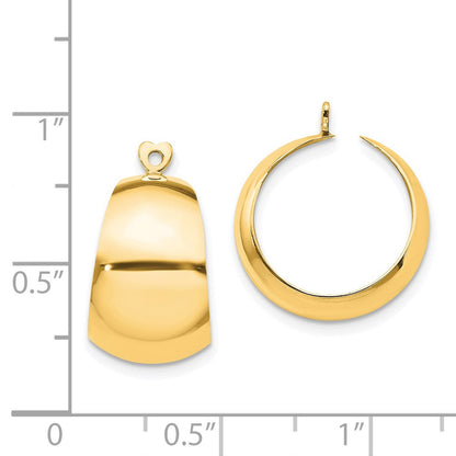 14K Gelbgold Poliert Creole Ohrring Jacken