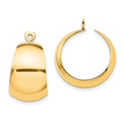 14K Gelbgold Poliert Creole Ohrring Jacken