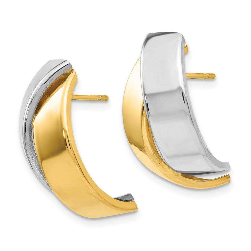 14K Bicolor Poliert Ohrstecker