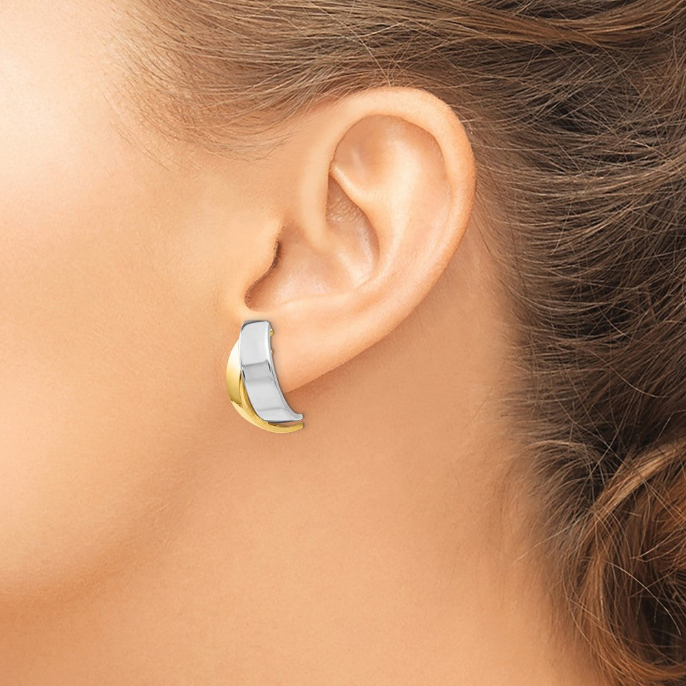 14K Bicolor Poliert Ohrstecker