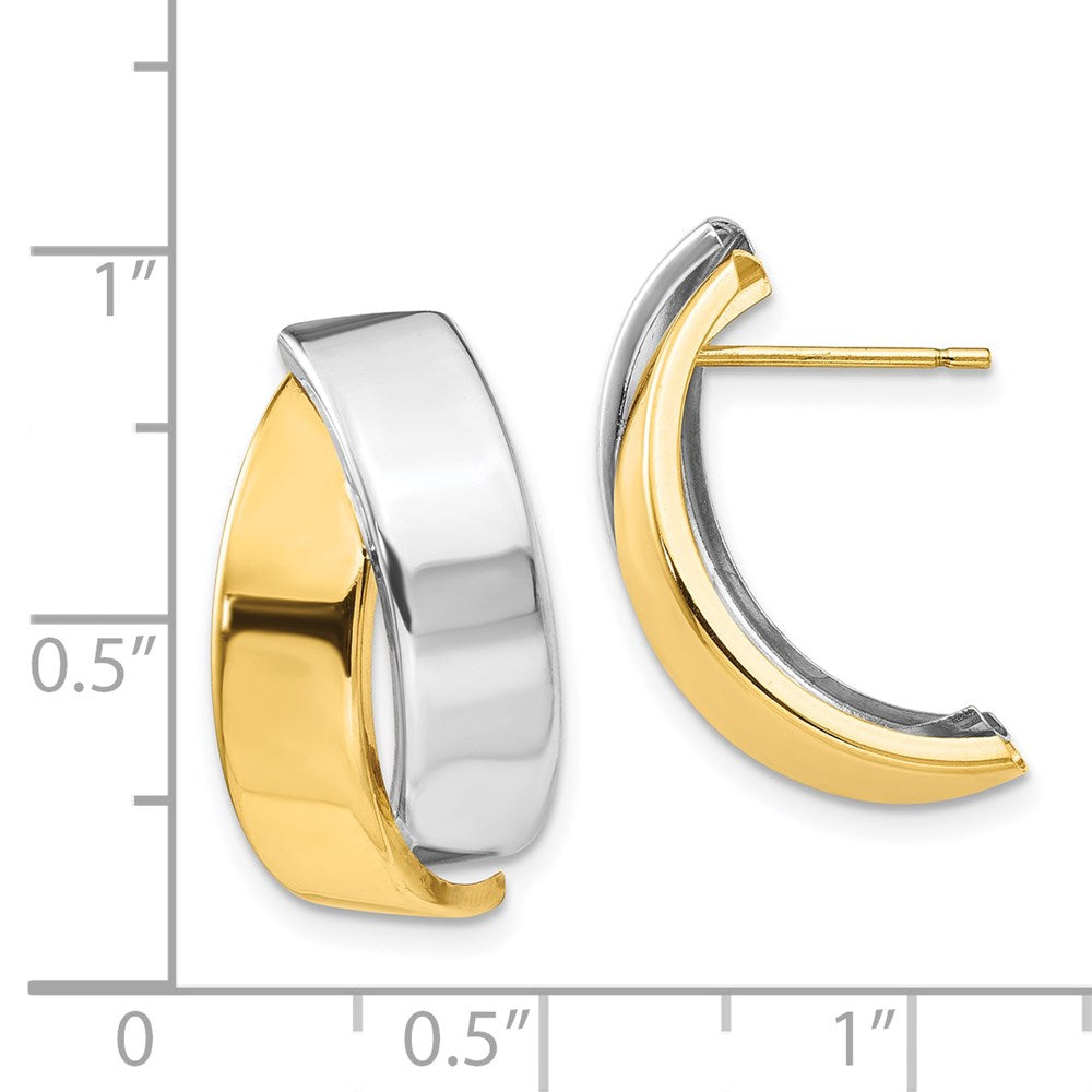 14K Bicolor Poliert Ohrstecker