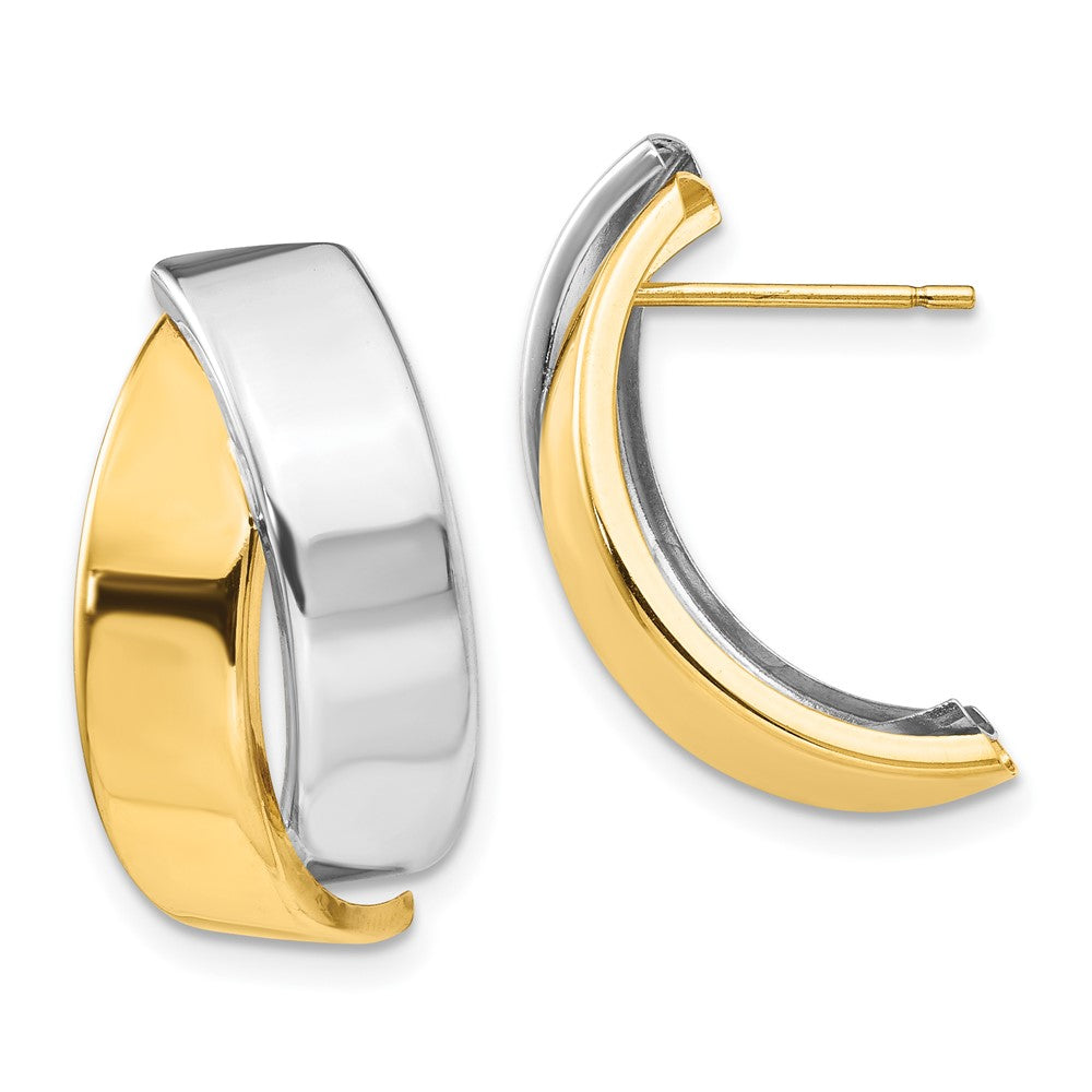 14K Bicolor Poliert Ohrstecker