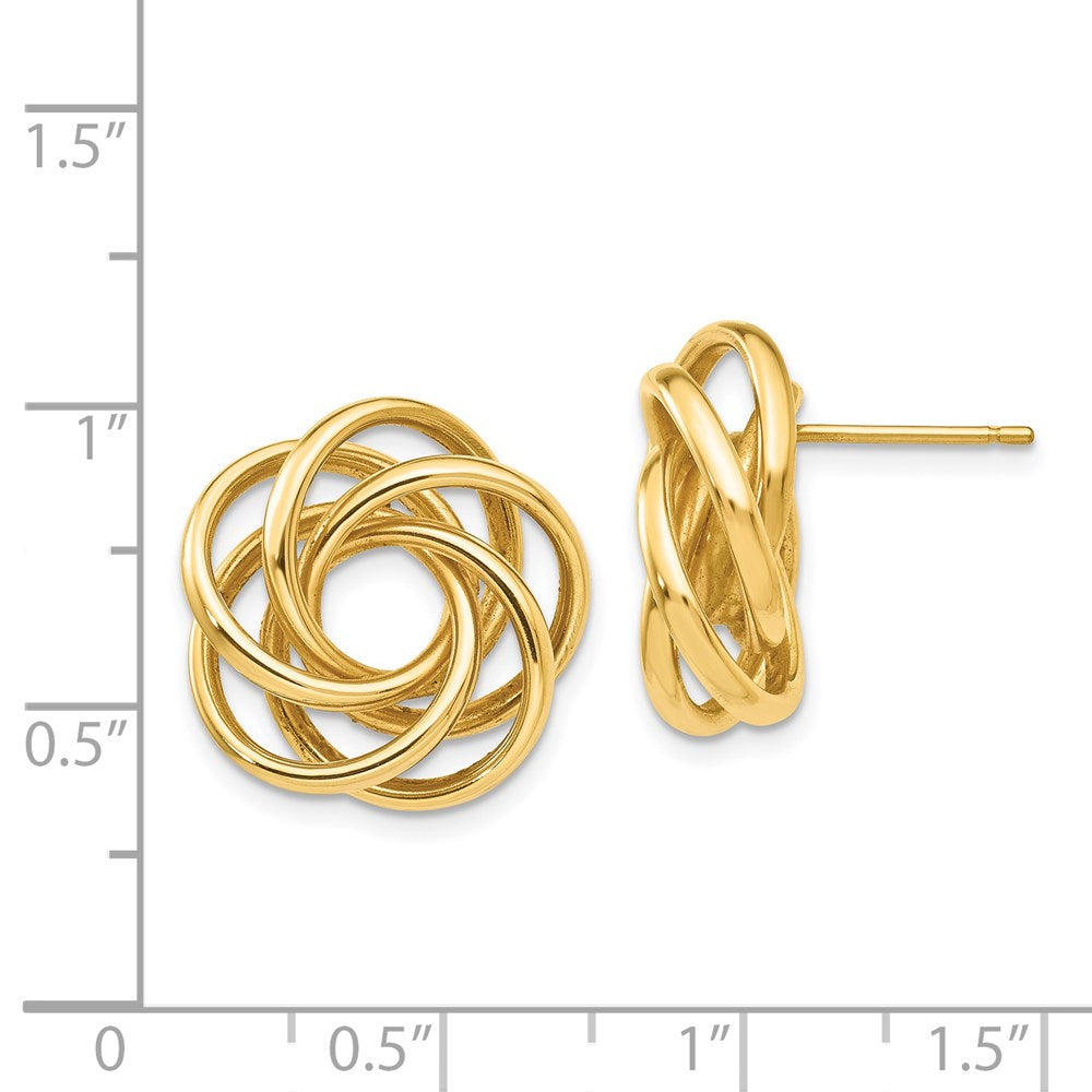 14K Gelbgold Liebe Knoten Ohrringe