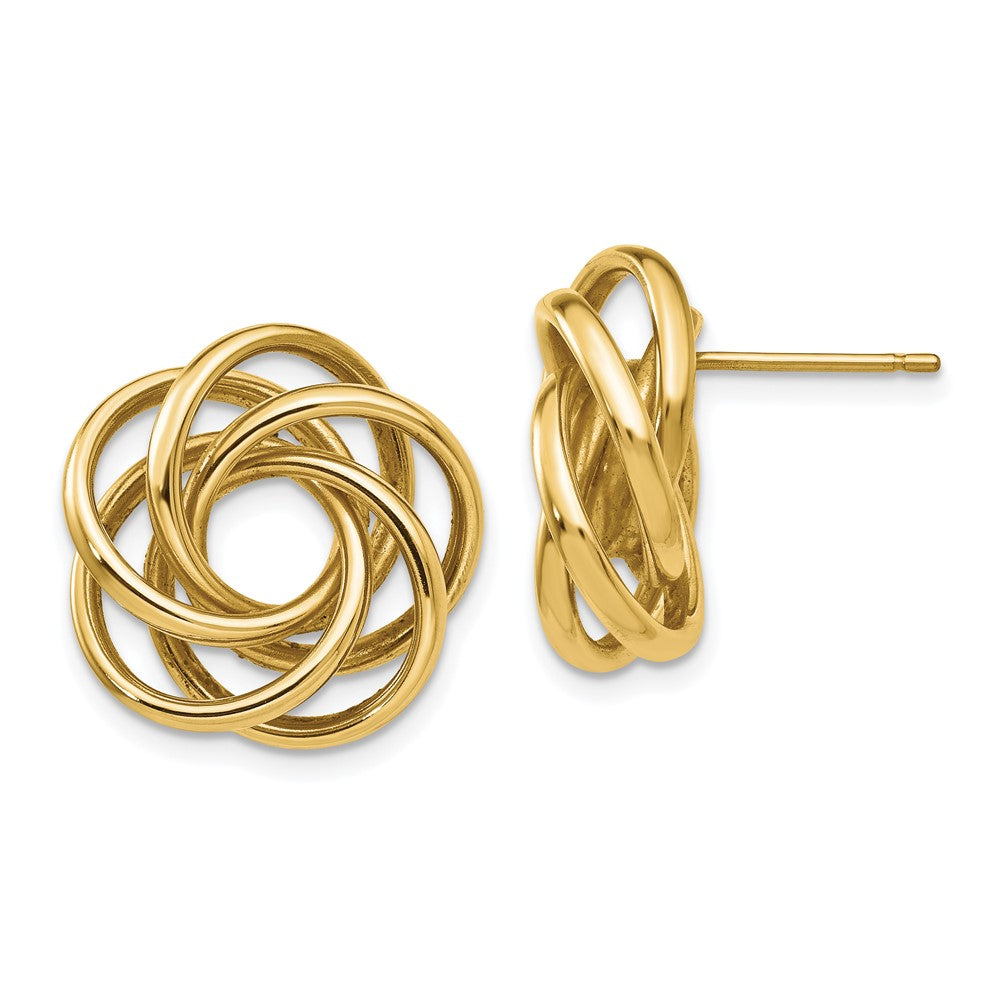 14K Gelbgold Liebe Knoten Ohrringe