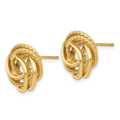 14K Gelbgold Liebe Knoten Ohrringe