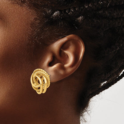 14K Gelbgold Liebe Knoten Ohrringe