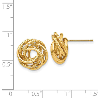 14K Gelbgold Liebe Knoten Ohrringe