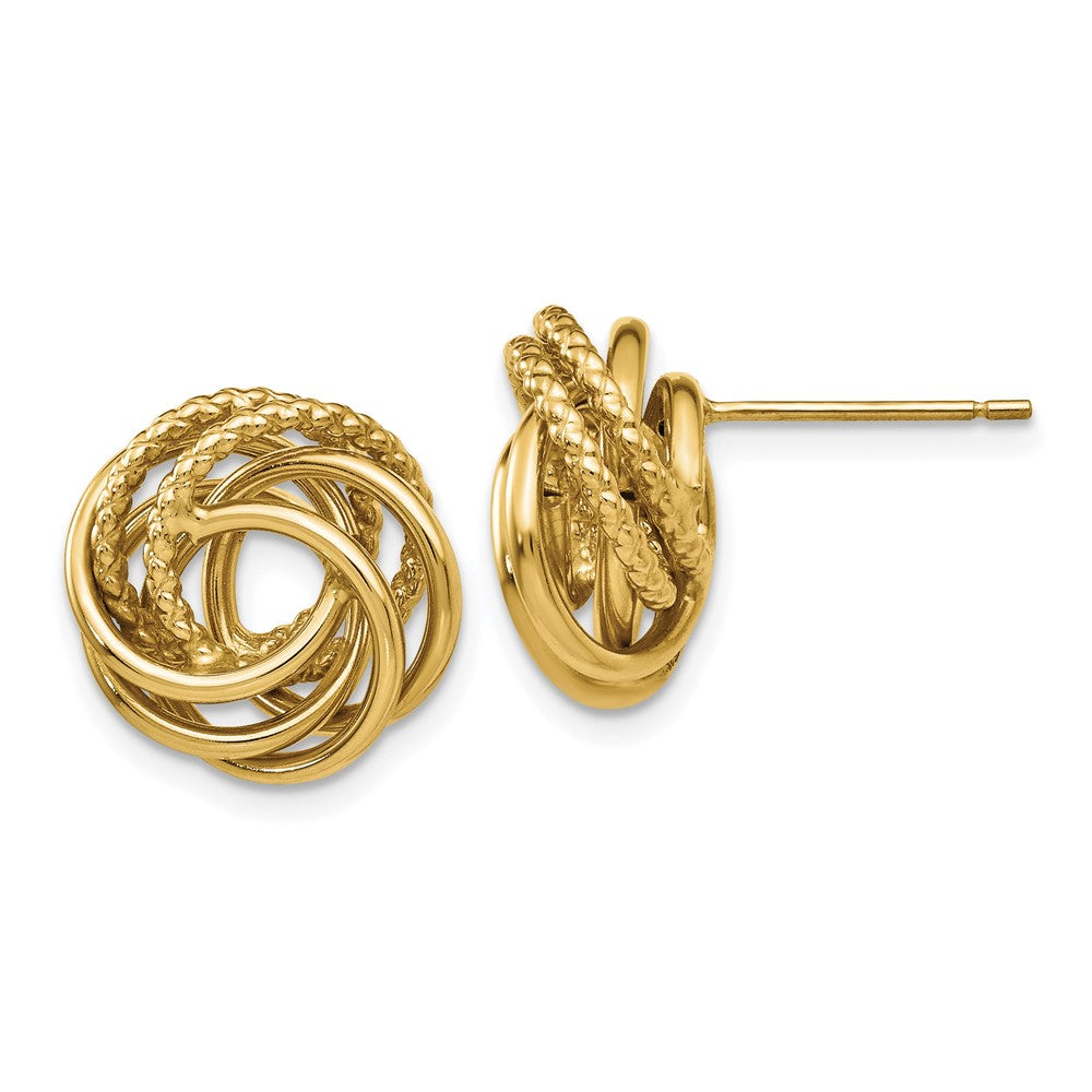 14K Gelbgold Liebe Knoten Ohrringe