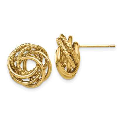 14K Gelbgold Liebe Knoten Ohrringe