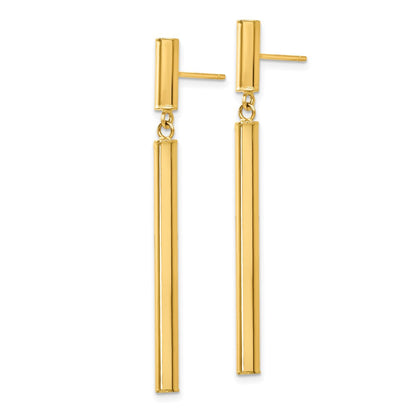 14K Gelbgold Fantasie Hängend Rund Röhre Ohrringe