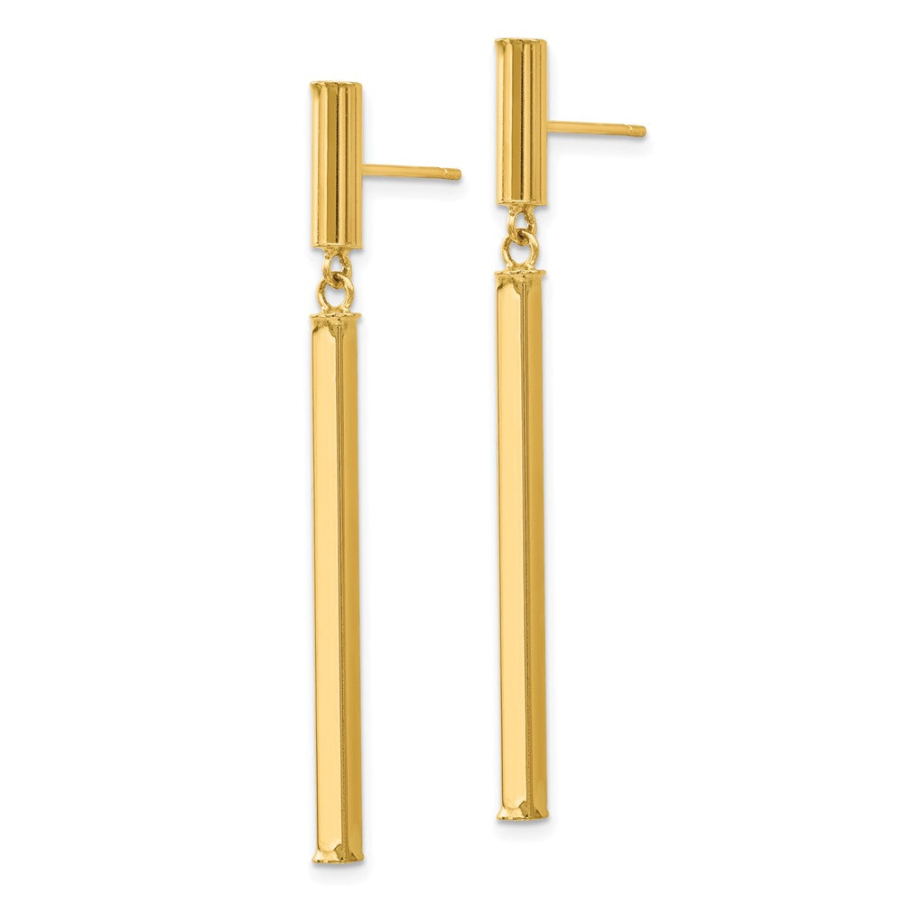 14K Gelbgold Fantasie Squared Stecker Ohrhänger