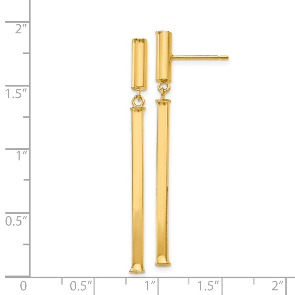 14K Gelbgold Fantasie Squared Stecker Ohrhänger