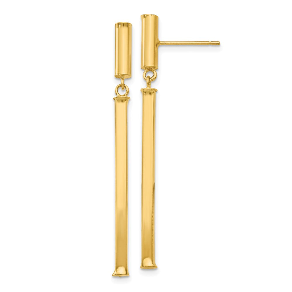 14K Gelbgold Fantasie Squared Stecker Ohrhänger