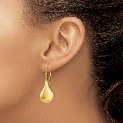 14K Gelbgold Poliert Abstract Draht Ohrringe