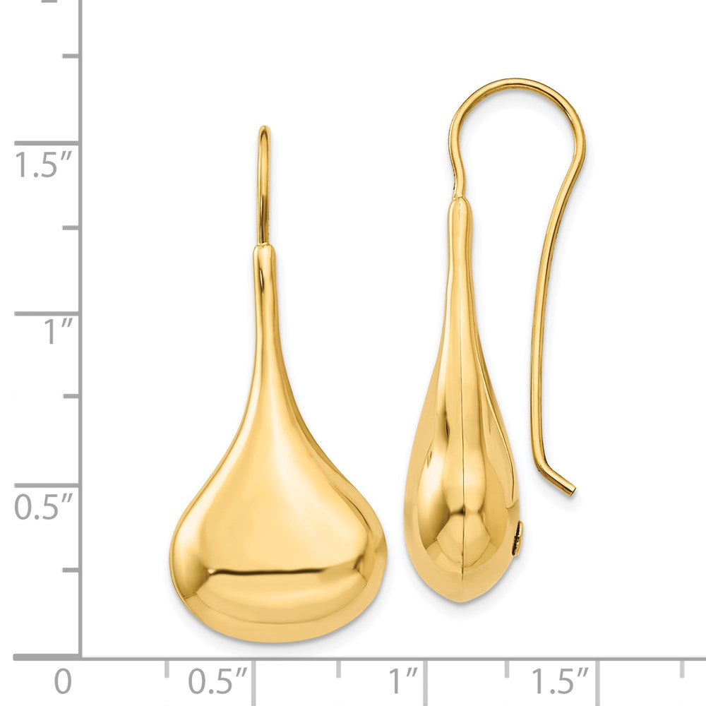 14K Gelbgold Poliert Abstract Draht Ohrringe