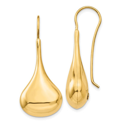 14K Gelbgold Poliert Abstract Draht Ohrringe