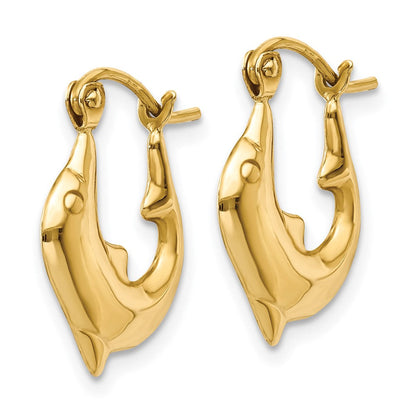 14K Gelbgold Poliert Delfin Creolen