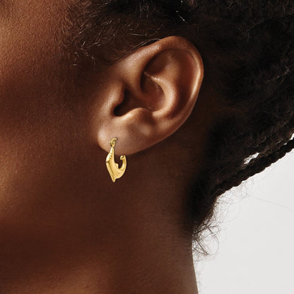 14K Gelbgold Poliert Delfin Creolen