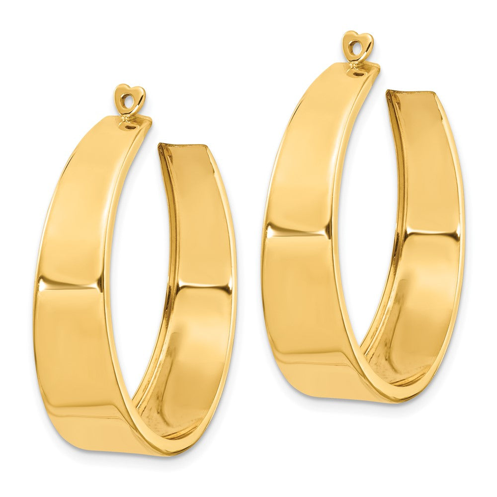 14K Gelbgold Poliert Creole Ohrring Jacken