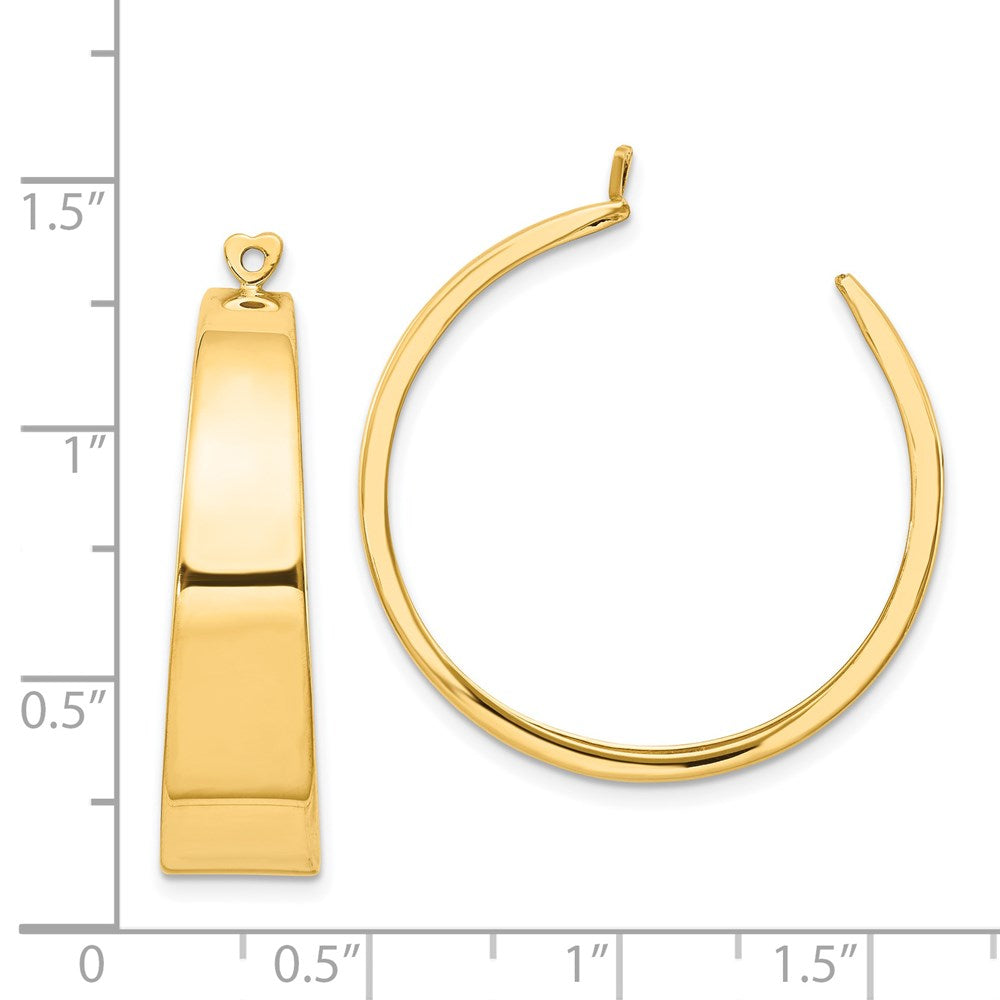 14K Gelbgold Poliert Creole Ohrring Jacken