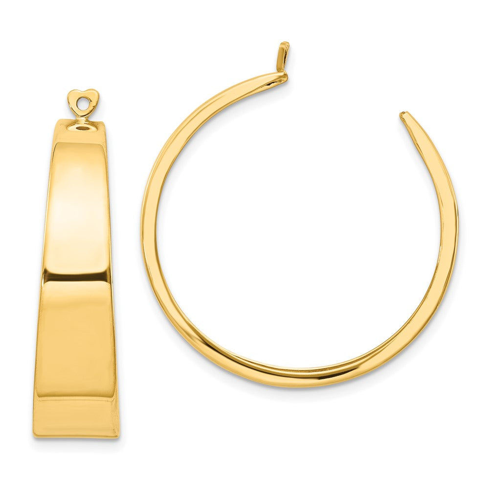 14K Gelbgold Poliert Creole Ohrring Jacken