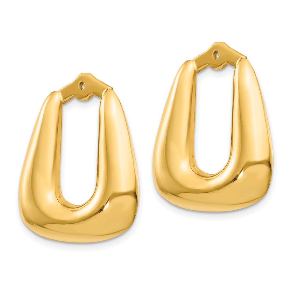 14K Gelbgold Poliert Creole Ohrring Jacken