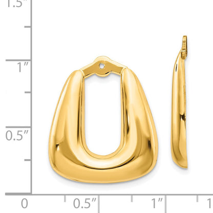 14K Gelbgold Poliert Creole Ohrring Jacken