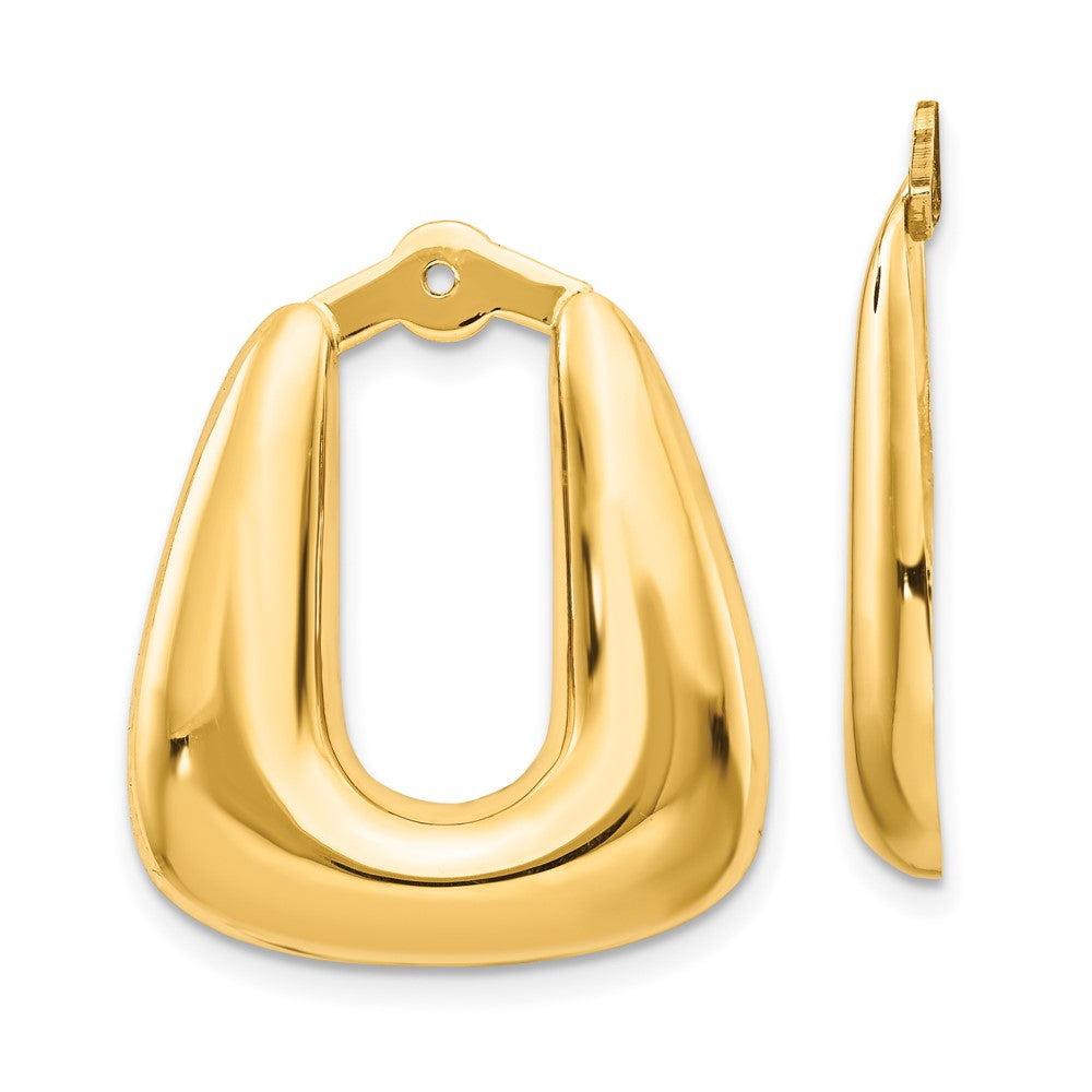 14K Gelbgold Poliert Creole Ohrring Jacken