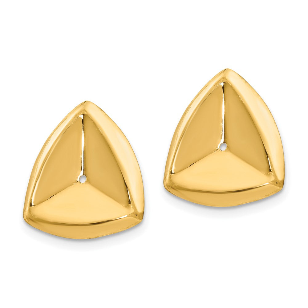14K Gelbgold Poliert Dreieck Ohrring Jacken