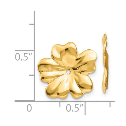 14K Gelbgold Poliert Blumen Ohrring Jacken