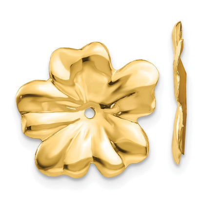 14K Gelbgold Poliert Blumen Ohrring Jacken