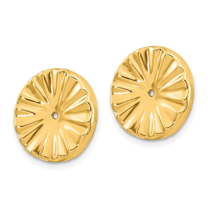 14K Gelbgold Poliert Sonnenstrahl Ohrring Jacken