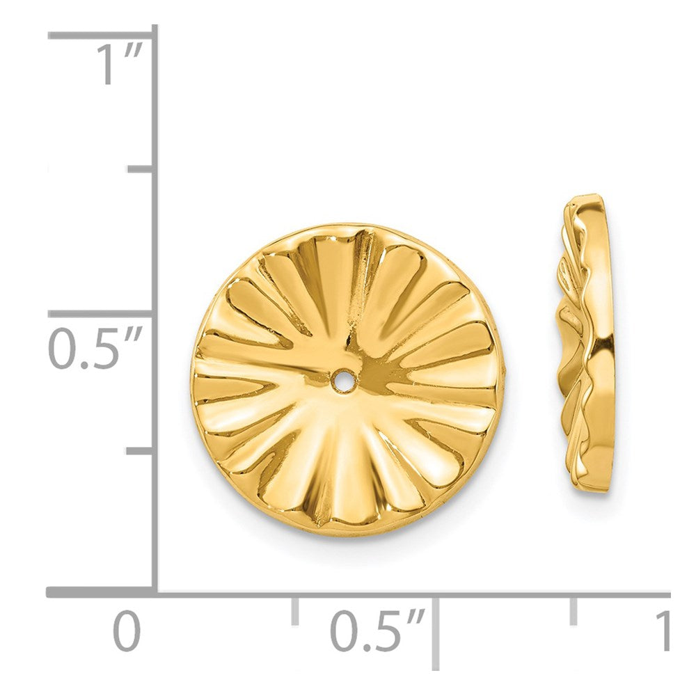 14K Gelbgold Poliert Sonnenstrahl Ohrring Jacken