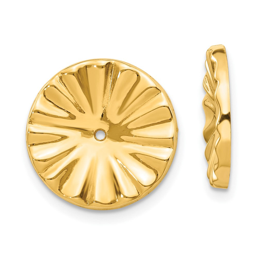 14K Gelbgold Poliert Sonnenstrahl Ohrring Jacken