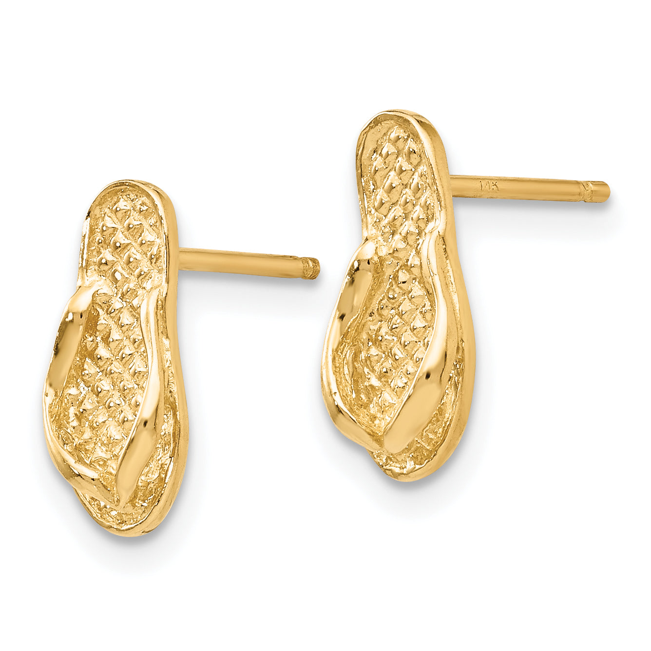 14K Gelbgold Flip Flop Ohrringe