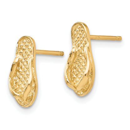 14K Gelbgold Flip Flop Ohrringe