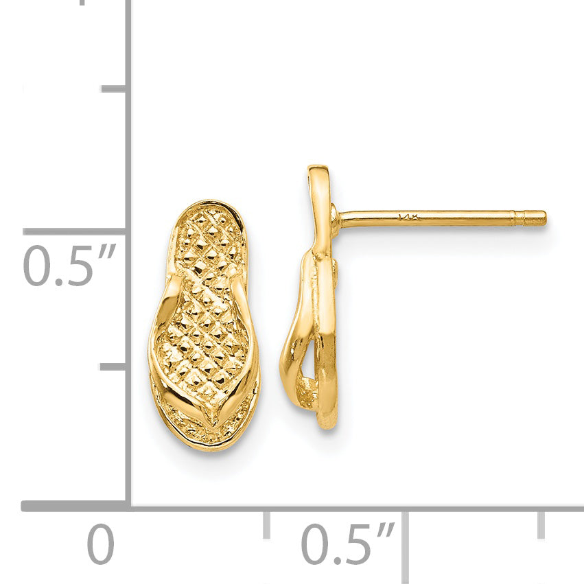 14K Gelbgold Flip Flop Ohrringe