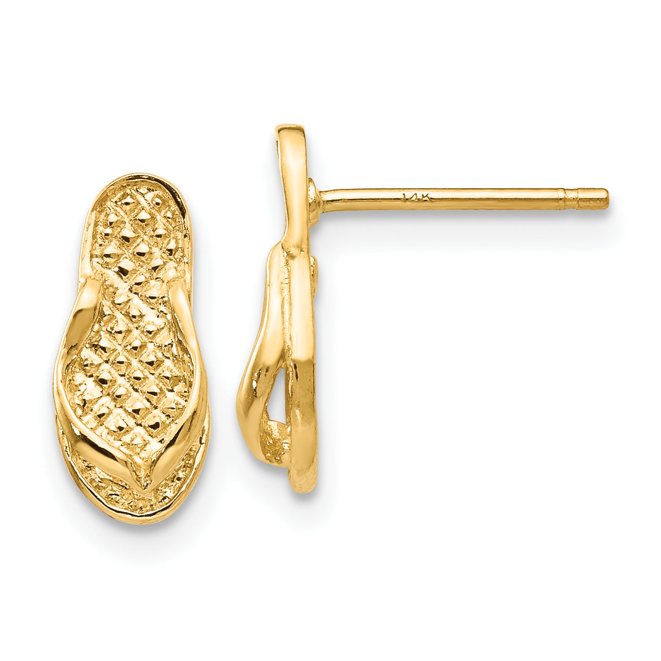14K Gelbgold Flip Flop Ohrringe
