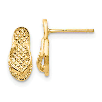 14K Gelbgold Flip Flop Ohrringe