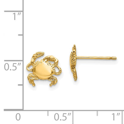14K Gelbgold Krabbe Ohrringe