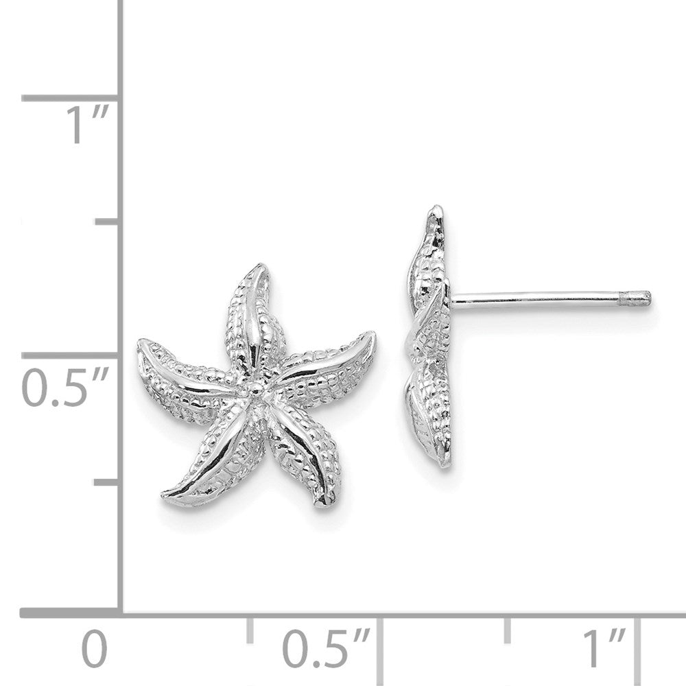 14K Weißgold Seestern Ohrringe