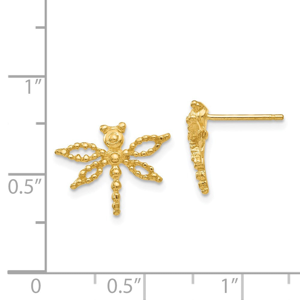 14K Gelbgold Libelle Ohrstecker