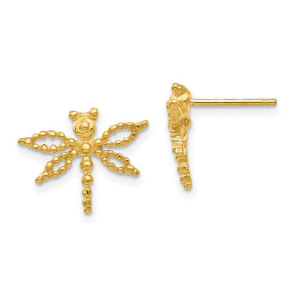 14K Gelbgold Libelle Ohrstecker