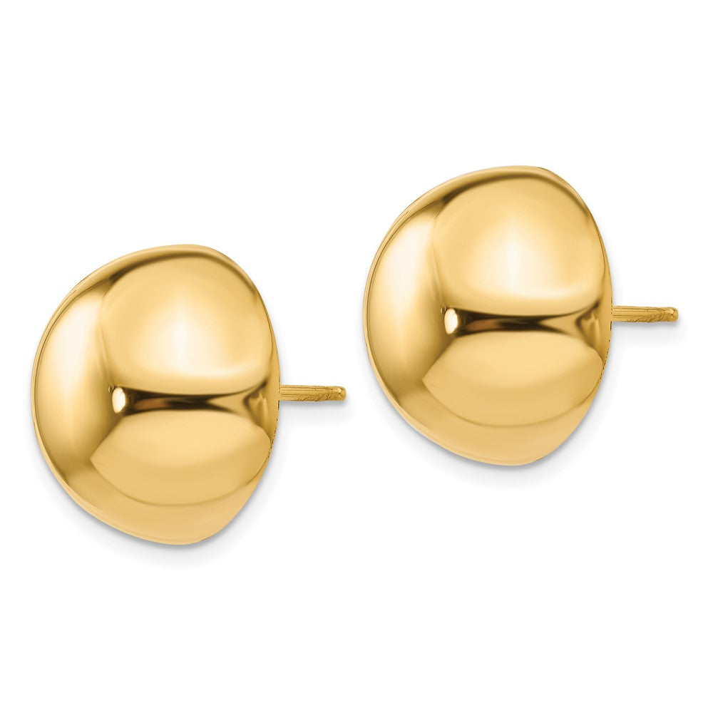 14K Gelbgold Poliert 16mm Halb Kugel Ohrstecker