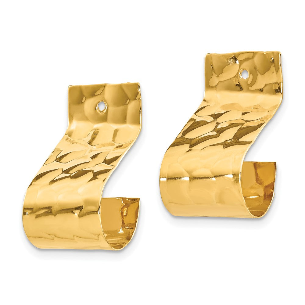 14K Gelbgold Poliert Gehämmert Ohrring Jacken