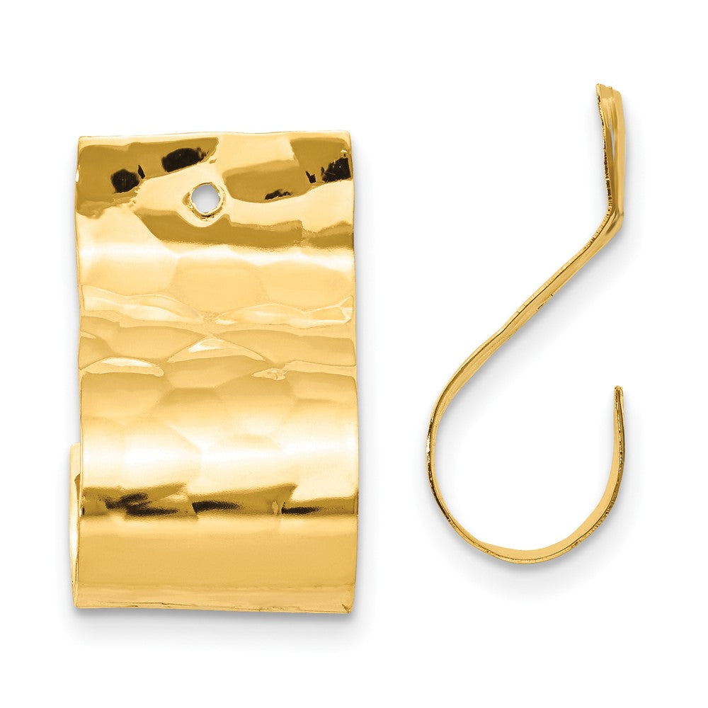 14K Gelbgold Poliert Gehämmert Ohrring Jacken