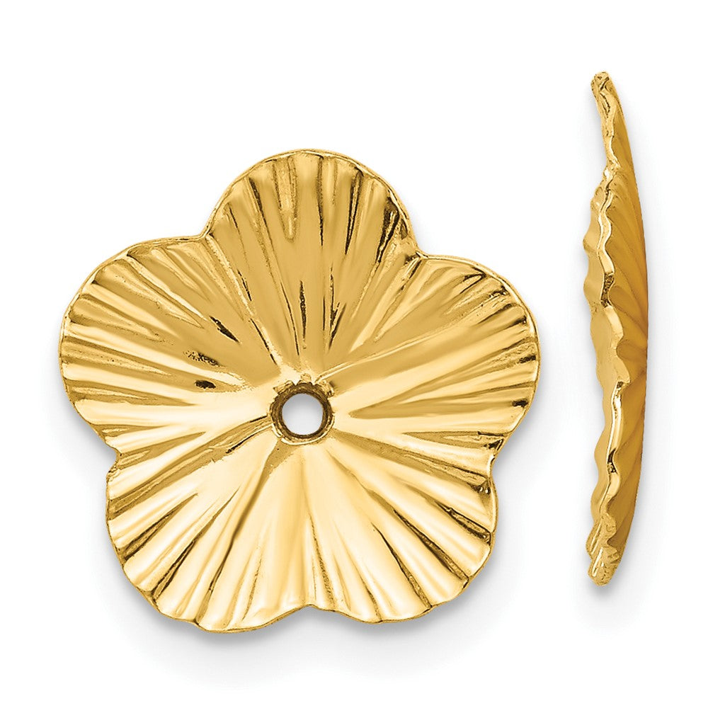 14K Gelbgold Poliert Fantasie Ohrring Jacken
