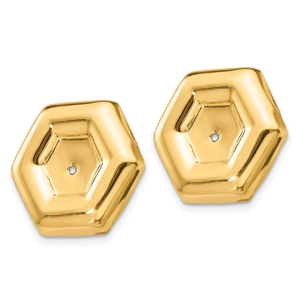 14K Gelbgold Poliert Fantasie Ohrring Jacken