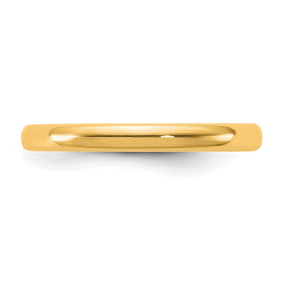 14K Gelbgold 2,5mm Europäischer Trauring mit Komfortpassform