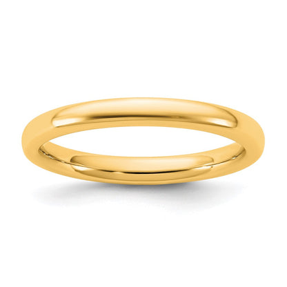 14K Gelbgold 2,5mm Europäischer Trauring mit Komfortpassform